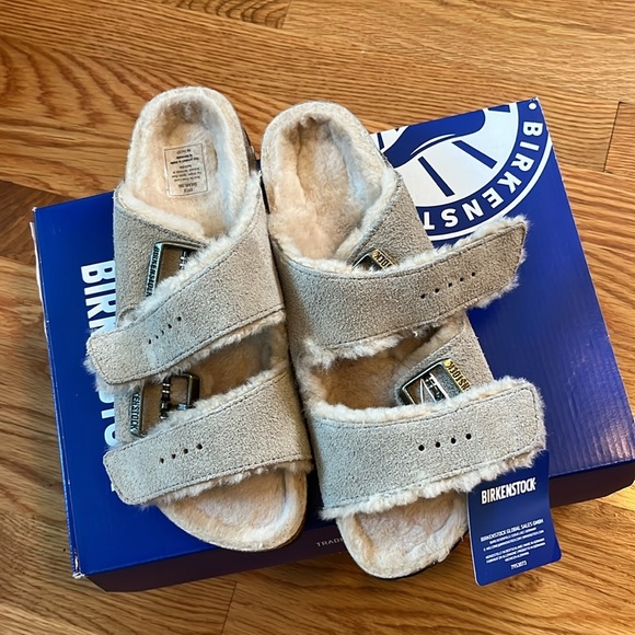 Birkenstock Arizona Shearling Suede Leather Sandal Size 8 New in Box - Picture 7 of 15